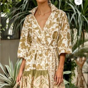 Miss June Paris Floral Dress with Puff Sleeves